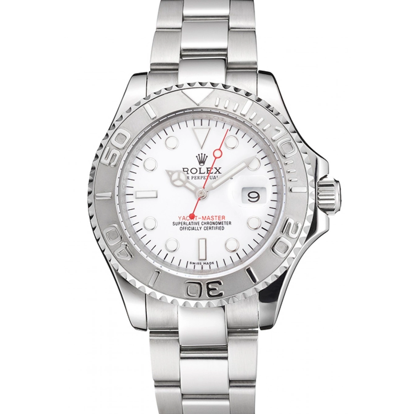 Yacht-Master Dial Bracelet And Case Steel Staniless Swiss Rolex White 0815
